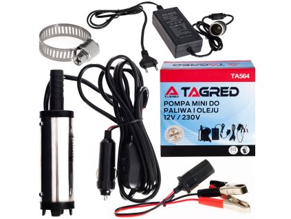 Pompă submersibilă pentru pompare combustibil 12V/230V mini + adaptoare