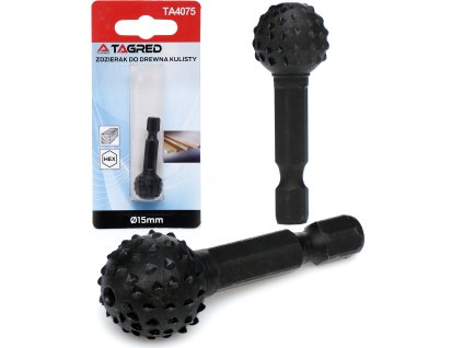 Disc abraziv sferic pentru lemn - rasplu, tijă hexagonală 15mm