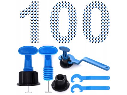 Sistem de nivelare repetată a plăcilor, pene, cleme, set 100 bucăți