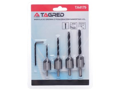 Burghie trepte pentru lemn cu freză de adâncime reglabilă 3-6 mm