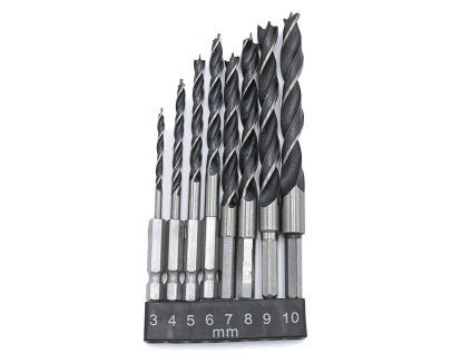 220598 sada spiralovych vrtaku do dreva hex 1 4 3 10mm 8 ks