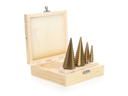 Set burghie conice trepte 4 buc în carcasă 4-32mm