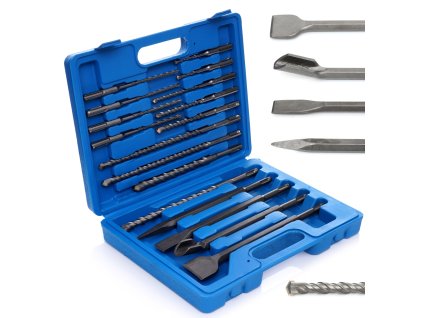 Set de burghie și dălți pentru beton cu prindere SDS-PLUS, 17 piese