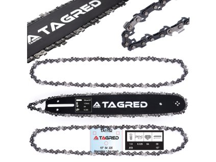 Șină de ghidare pentru ferăstrău 15/64/.325/1.5mm + 2 lanțuri