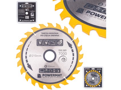 Disc de ferăstrău pentru lemn 210x30 24 dinți TDD-210x30x24Z