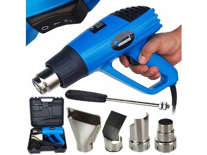 Elektrická horkovzdušná pistole 2000W, 2 rychlosti, 4 trysky, kufřík01