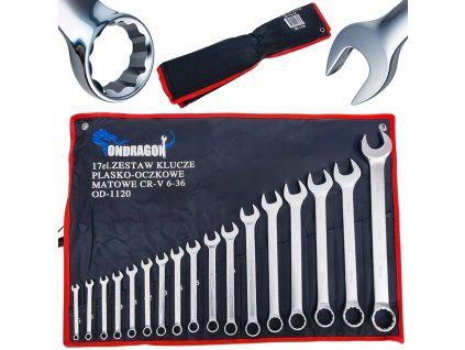 Sada plochých a očkových klíčů 17 ks 6–36 mm1