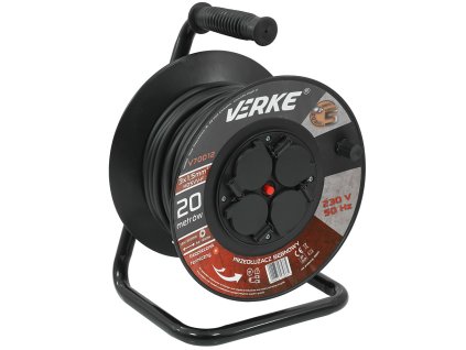 Cablu prelungitor 3x1.5mm, 20m pe tambur, prize ermetice Verke V70012