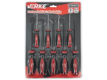 Set cârlig și răzuitoare 9 buc VERKE V06601