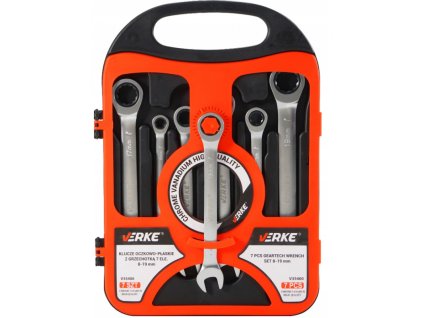 Set chei combinate cu clichet 7 buc balama 8-19 mm VERKE V35400