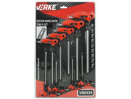 Set șurubelnițe TORX cu mâner în T 9 buc VERKE V86434