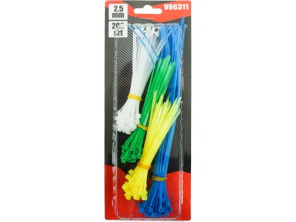 Legături de cablu 2,5 mm colorate 200 buc VERKE V86311