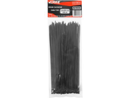 Legături de cablu 2,6x200 mm 100 buc VERKE V86302