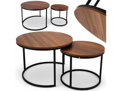 STOLIK KAWOWY 2w1 ZESTAW 2 STOLIKOW KAWOWYCH OKRAGY DO SALONU 60X45 40X40