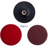 Disc elastic cu arici pentru polizoare, bormașină, M14, O 125 mm, 3x hârtie abrazivă, adaptor