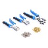 Set pentru marocherie, perforator, capse, nituțe, inele 128 bucăți