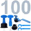 Sistem de nivelare repetată a plăcilor, pene, cleme, set 100 bucăți