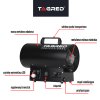 220553 plynovy ohrivac vzduchu tagred 15kw s termostatem a lcd displejem hadice reduktor