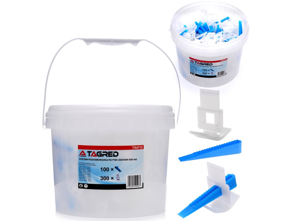 TAGRED sistem nivelacije ploščic in oblog, 400 kosov