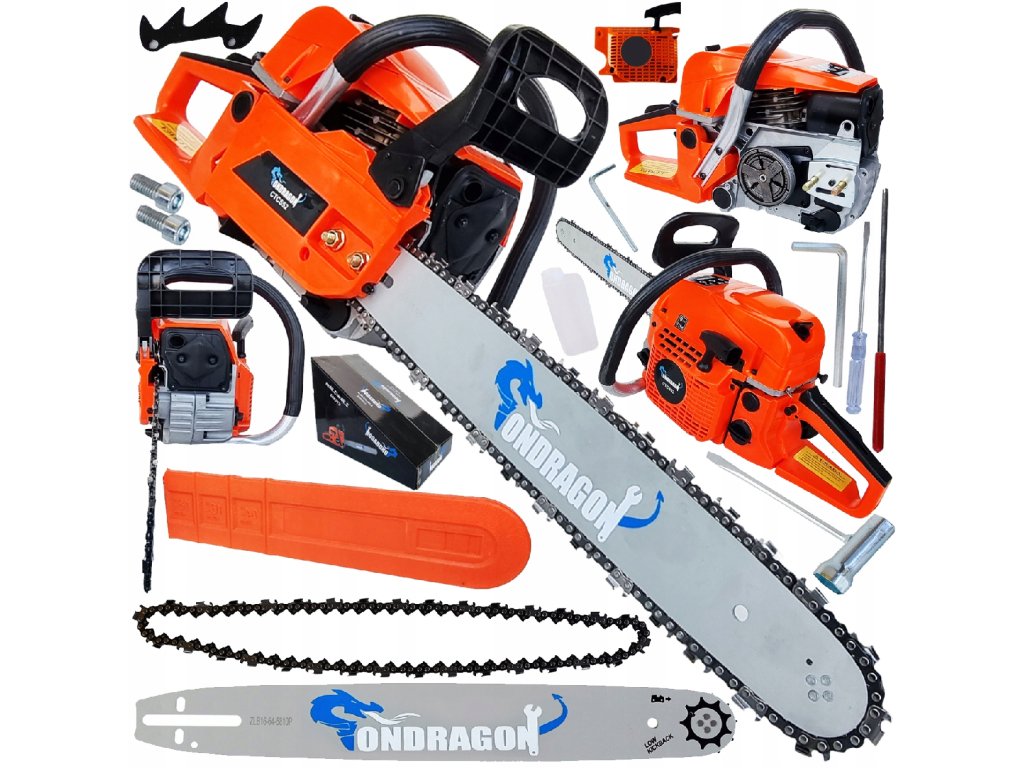 52CC Benzínová řetězová pila 3,9HP, 45cm lišta, plná výbava01