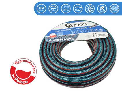 Vrtna cev 4 plasti 3/4" 20m GEKO NEW G73786
