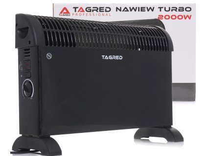 Električni konvektor radiator s termostatom, TURBO ventilator, moč 2000W, črn