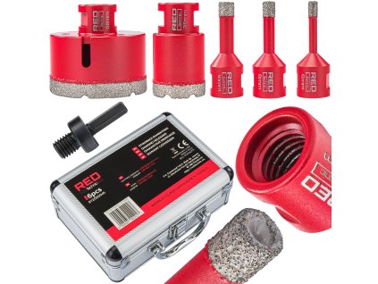 Komplet 5 diamantnih kronskih svedrov 6-68 mm HEX M14 adapter RTZOD0045