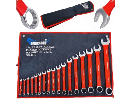 Sada plochých a očkových klíčů s gumovou rukojetí 17 ks01