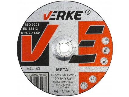 Brusni disk za kovino 230x6,4x22,2 VERKE V44143