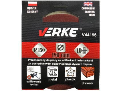 Brusni disk 180 mm P150 10 kosov Verke V44196