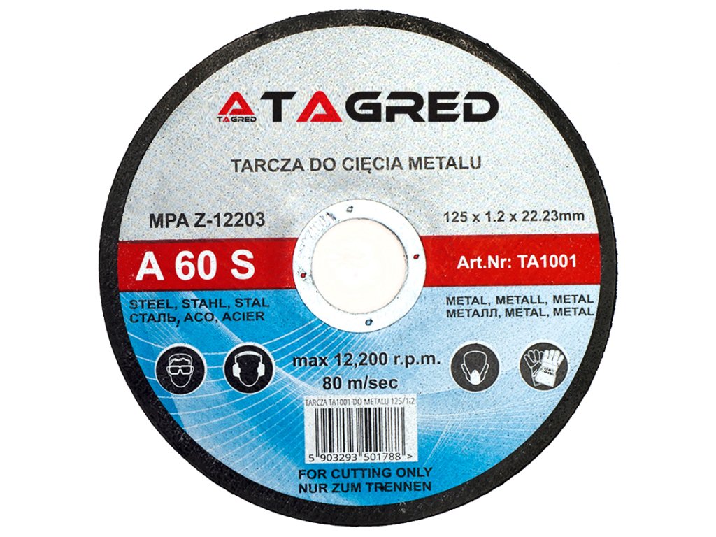 219806 rezny kotouc na kov tagred 125 mm x 1 2 mm x 22 2 mm