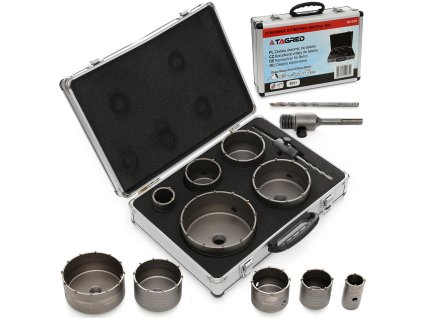 220748 sada otvoru do betonu sds plus a sds max 7 ks korunky adapter