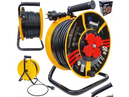 Bubnový prodlužovací kabel 50 m, 3×2,5 mm², 4 zásuvky, IP44, blokace rozvinutí1 (1)