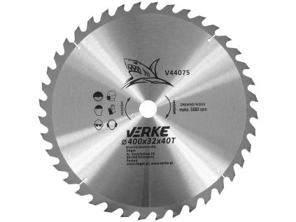 233097 kotouc pilovy tvrdokovovy 400 mm x 32 mm x 40t verke v44075