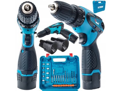 WKRETARKA WIERTARKA AKUMULATOROWA 2xAKU NASADKI BITY LED WALIZKA ZESTAW 21V