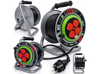 M PRZEDLUZACZ BEBNOWY BUDOWLANY OGRODOWY 25M 3x2 5 KABEL NA BEBNIE METALOWY