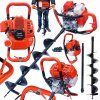 Benzinový zemní vrták 5,2 kW Ø 15 cm prodloužení 60 cmor a vertikutátor 3v1 6,5 HP Koš 40 l Kovová konstrukce01