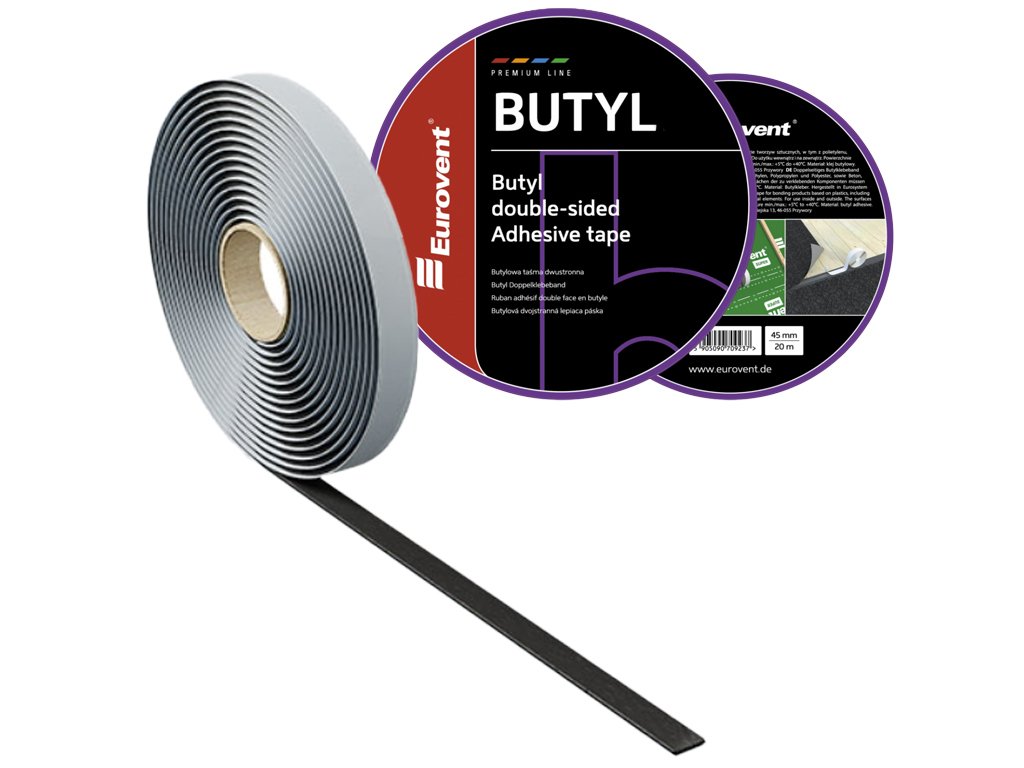 15mm x 25m (1mm tl.) - Butylová páska pro spojování produktů na bázi plastů - Oboustranná BUTYL