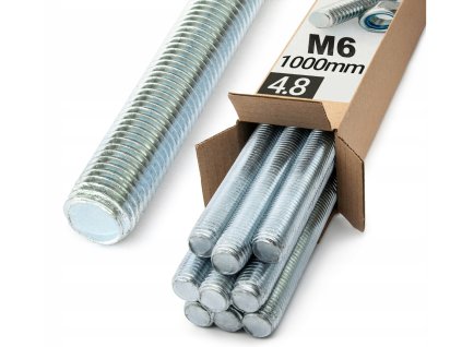 M6x1000mm (20ks) 4.8 DIN 975 ZN - Závitová tyč