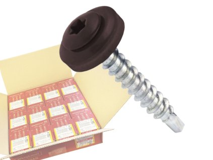 RAL 8017 4,8x35mm - 1 Karton (12x250ks) - Vruty farmářské střešní TORX, barva: Čokoládová hnědá, WDD
