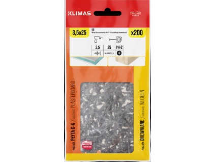 35,0x25 mm - 200 ks - Vrut do sádrokartonu a dřeva, KMGD