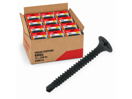 3,5x25mm - 1 Karton (12x200 ks) - Samovrtný vrut do sádrokartonu a kovu, KMSG