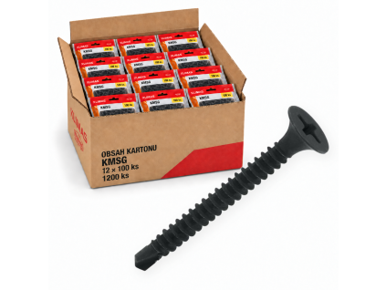 3,5x45mm - 1 Karton (12x100 ks) - Samovrtný vrut do sádrokartonu a kovu, KMSG