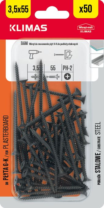 3,5x55mm - 50 ks - Vrut do sádrokartonu a kovu, BGM