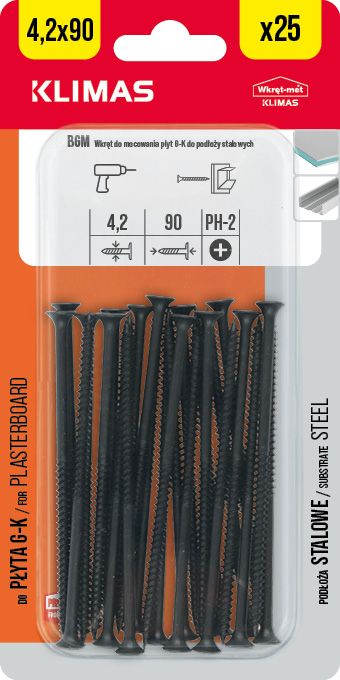 4,2x90mm - 25 ks - Vrut do sádrokartonu a kovu, BGM