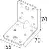 70x70x55x2,5mm KP4 - Úhelník s prolisem