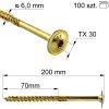 6339 1 pol pl wkrety do drewna ciesielskie z lbem talerzowym torx wkcp 6x200 mm 100 szt 2221 7