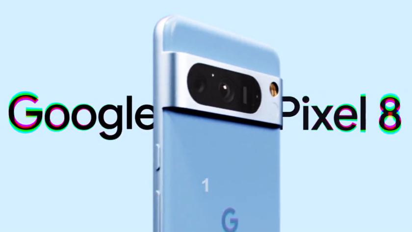 Propagační video Google Pixel 8 ukazuje design smartphonu, modré zbarvení a funkci Audio Magic Eraser