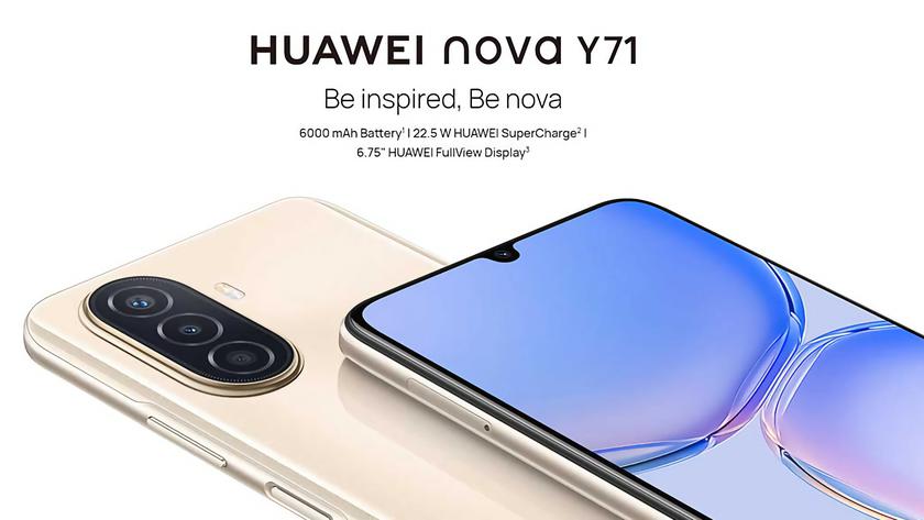 Huawei Nova Y71: 6,75palcový displej, 48Mpx fotoaparát a baterie s kapacitou 6000 mAh