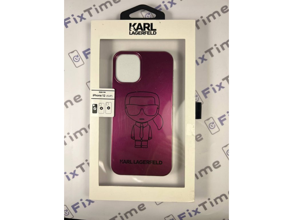 Karl Lagerfeld PC/TPU Metallic Iconic Outline Case for iPhone 12 mini 5.4 Pink